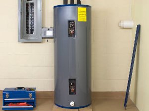 Commercial gas fired hot water cylinder.