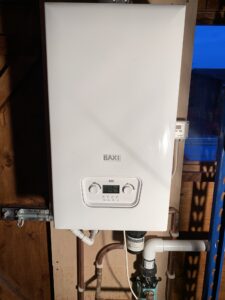 Gas boiler and heat exchanger used to heat swimming pool