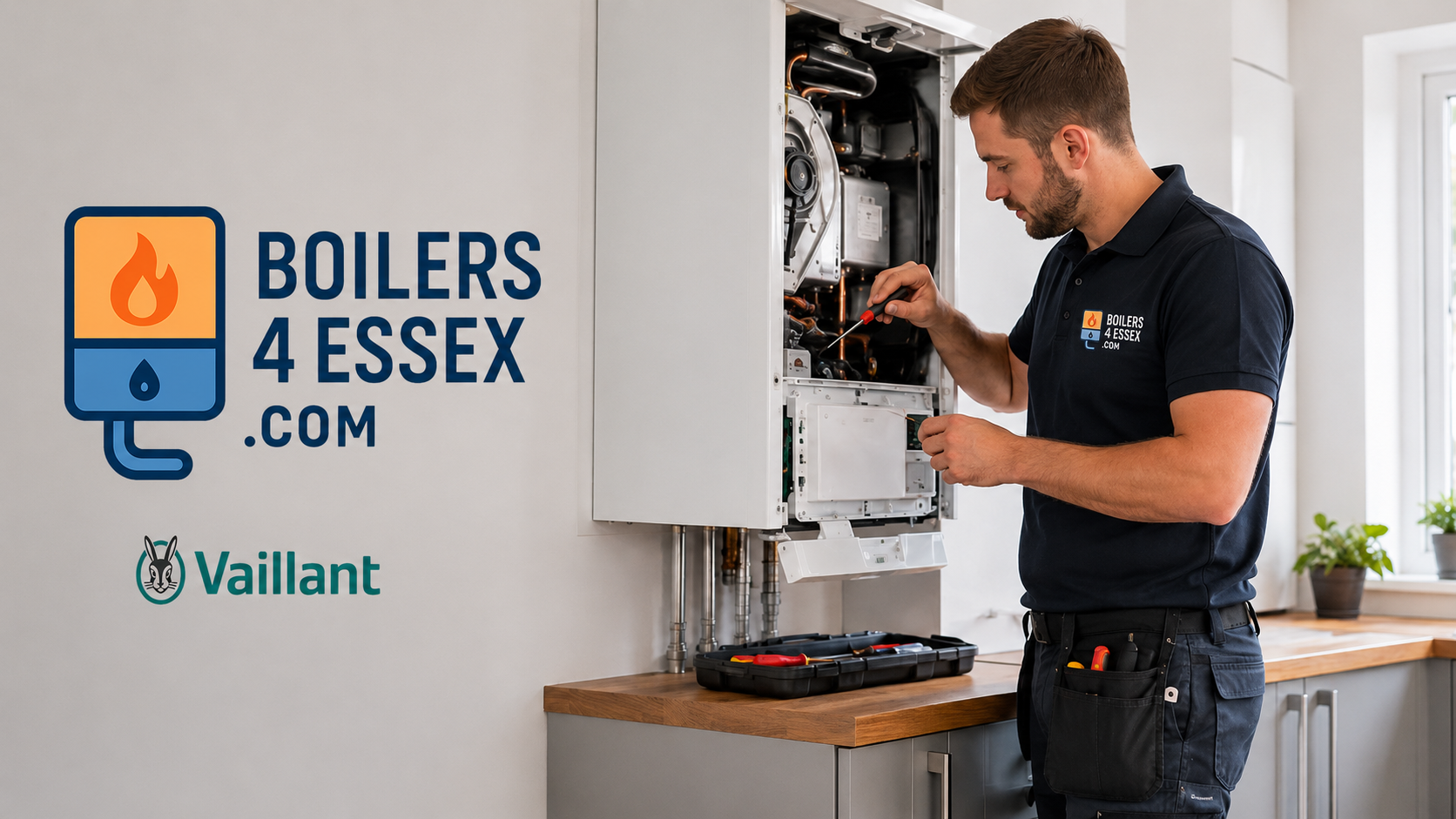 Boilers 4 Essex engineer carrying out a Vaillant boiler repair