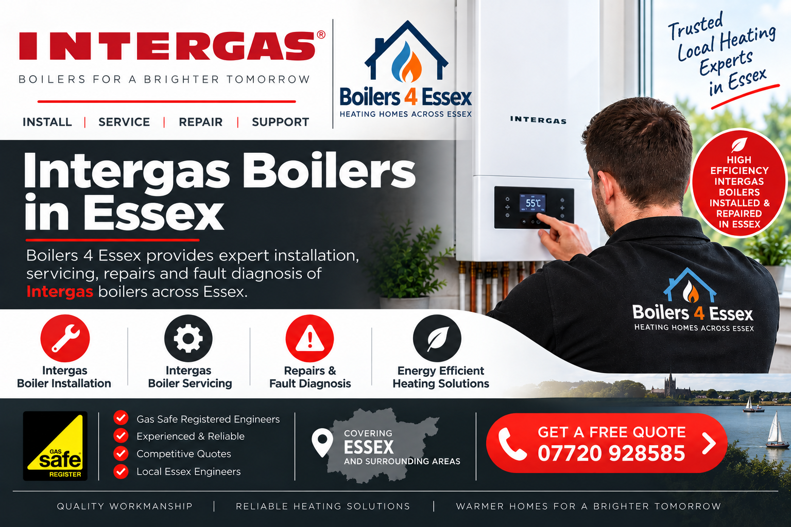 Intergas boiler engineer in Essex – Boilers 4 Essex servicing an Intergas boiler